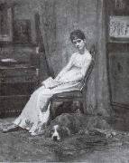 Thomas Eakins Portrait Einer Dame mit Setter Spain oil painting artist